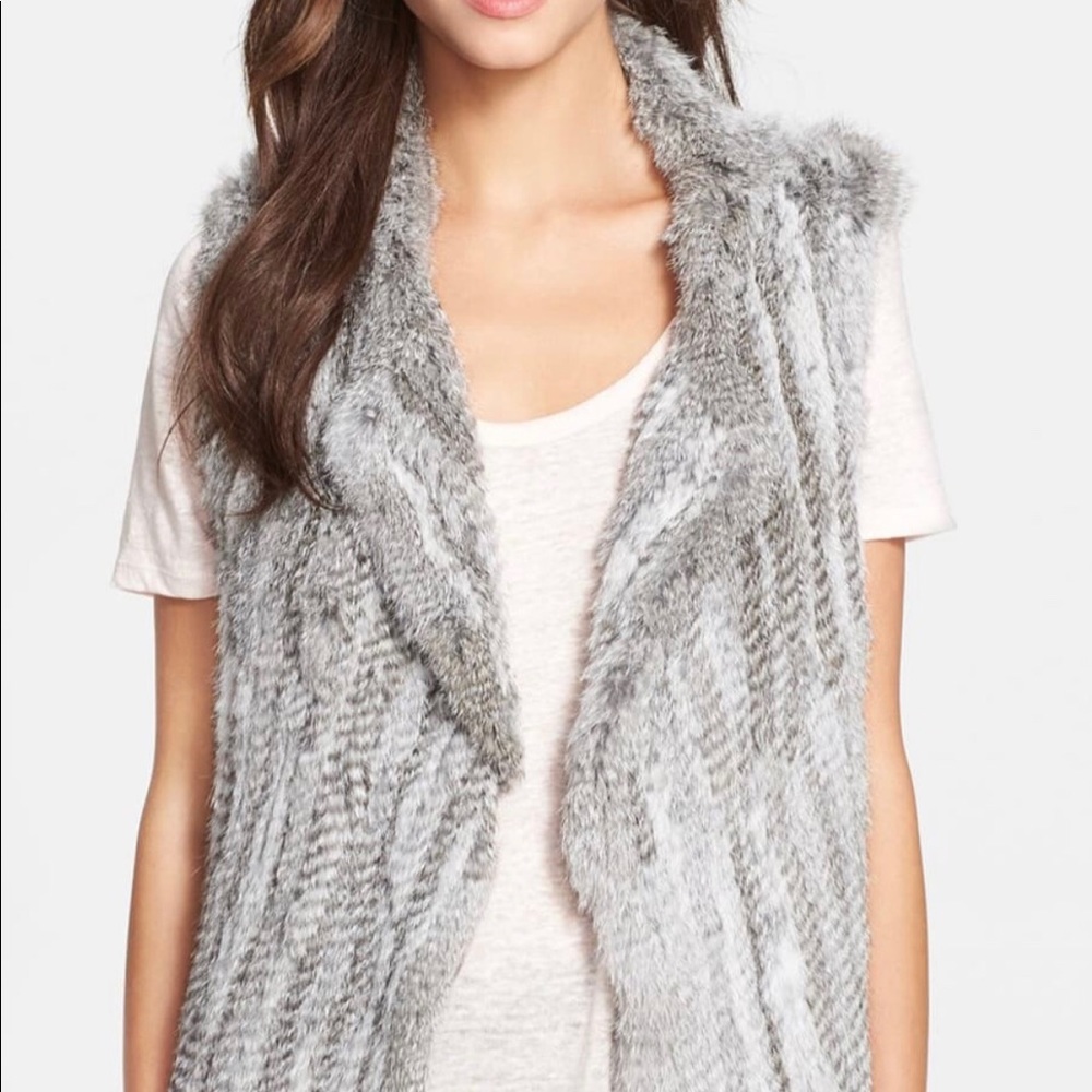 JOIE real rabbit fur vest. Size large.